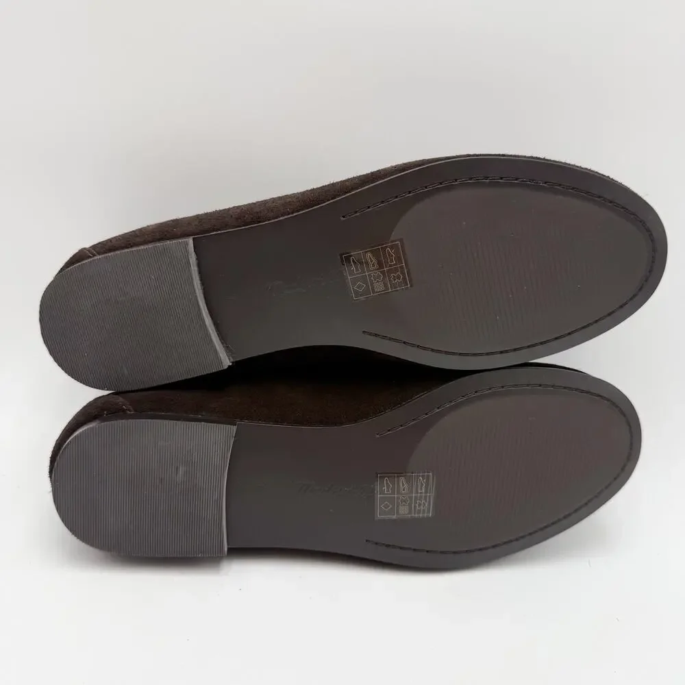 Madewell Womens Jamie Boat Shoes Size 7 EU 37.5 Dark Brown Suede NIB